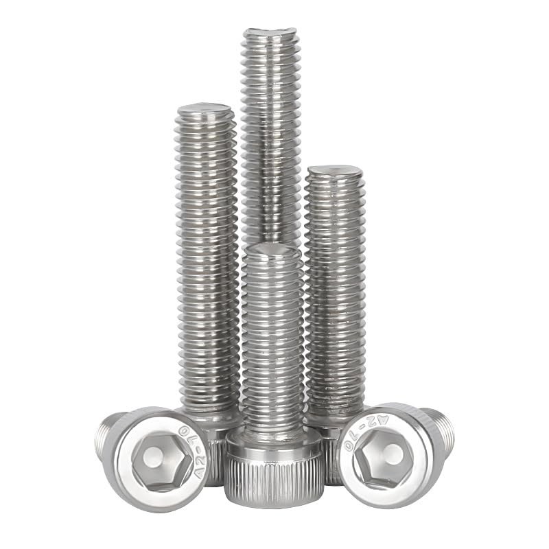 binifiMux 6pcs M5 x 120mm – 0.8mm Pitch Hex Socket Cap M5x120mm 6pcs, silver