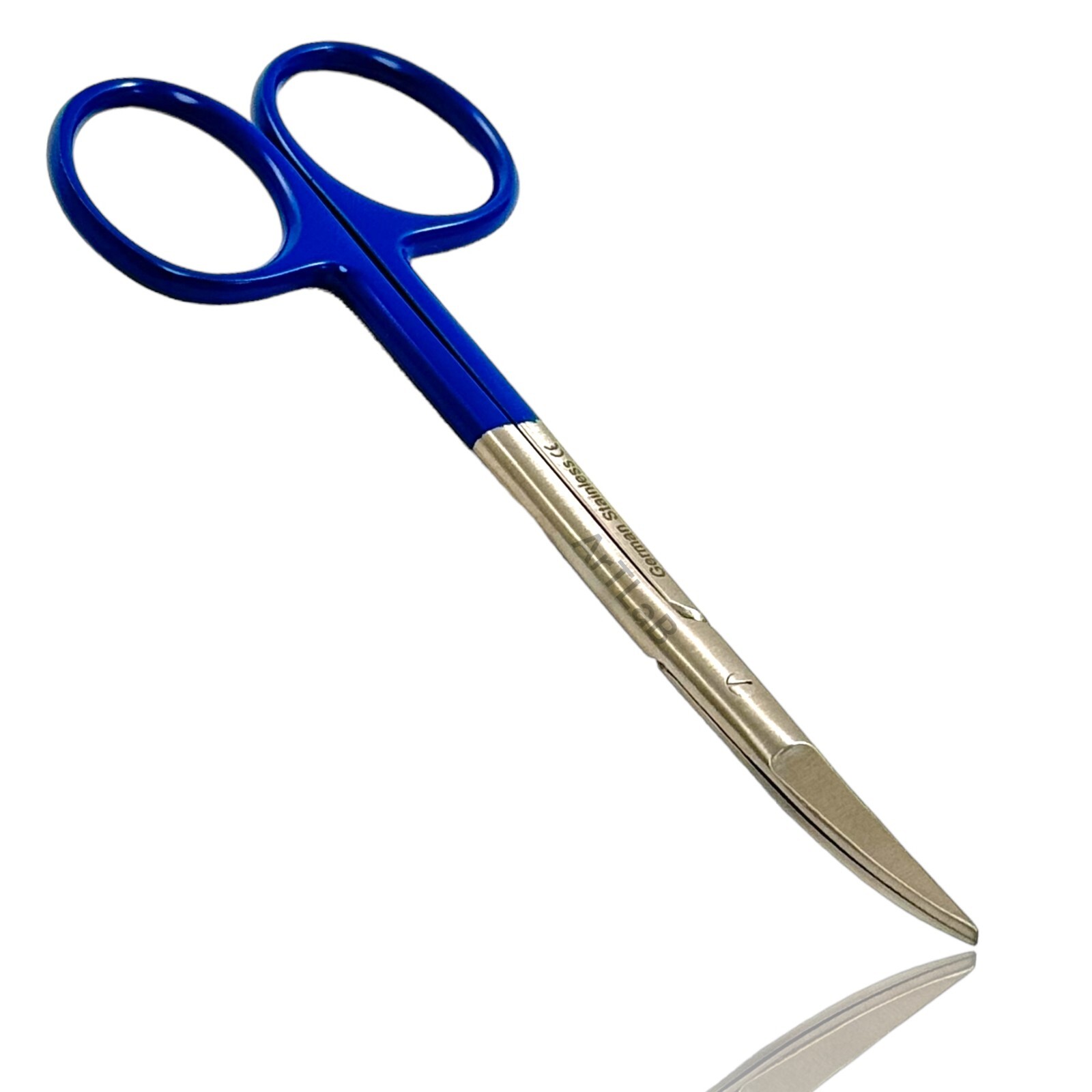 NEW GERMAN 5 IRIS SCISSORS 4.5″CURVED SUPERCUT DENTAL SURGICAL INSTRUMENT-BLUE