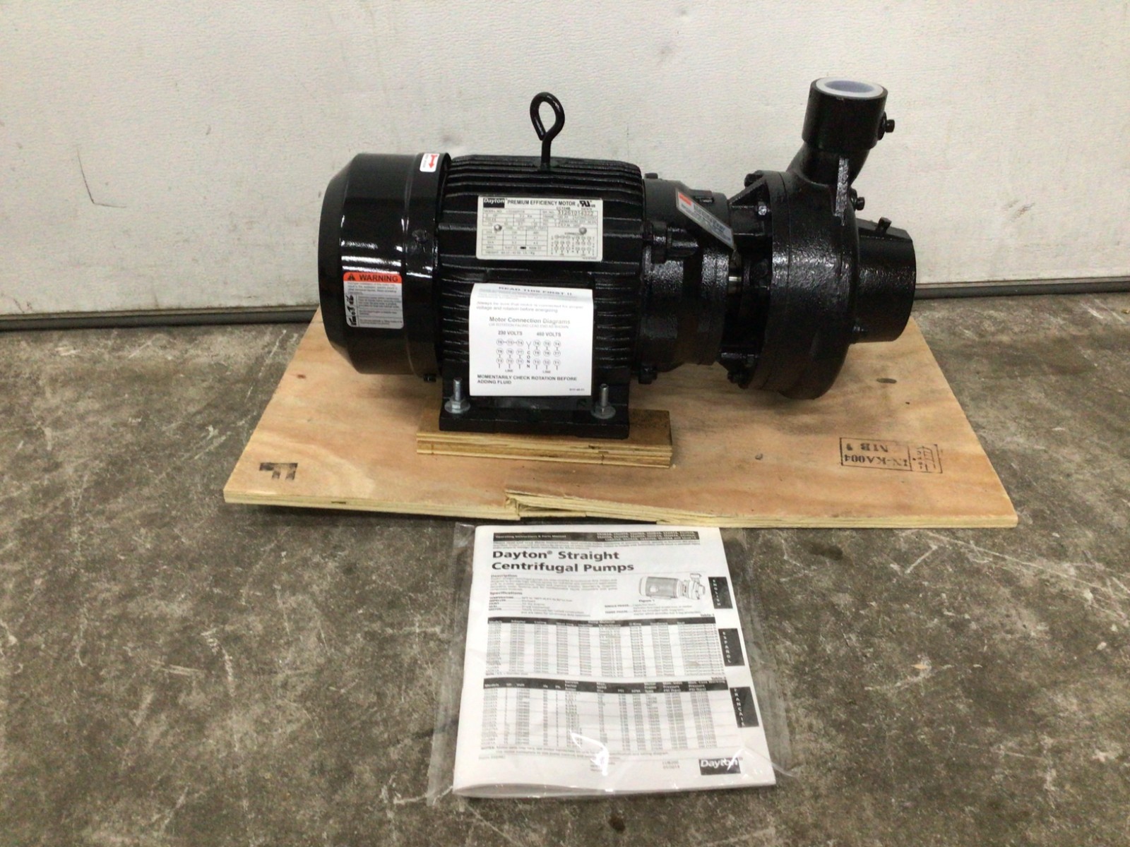 DAYTON 55JJ39 Centrifugal Pump,3 Ph, to 240/480VAC 55JJ39