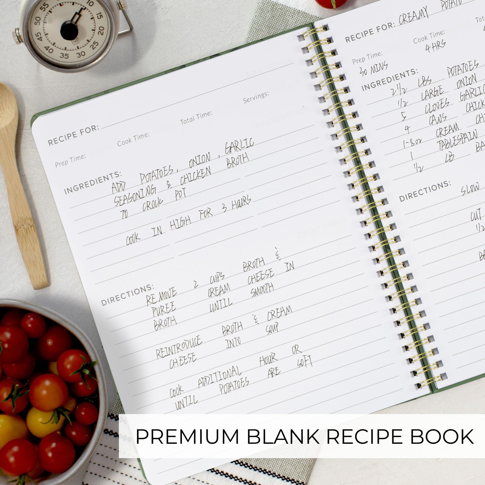 Aesthetic Blank Recipe Book for 100+ Cherished Meals – 8.27 x 10 IN, Beige