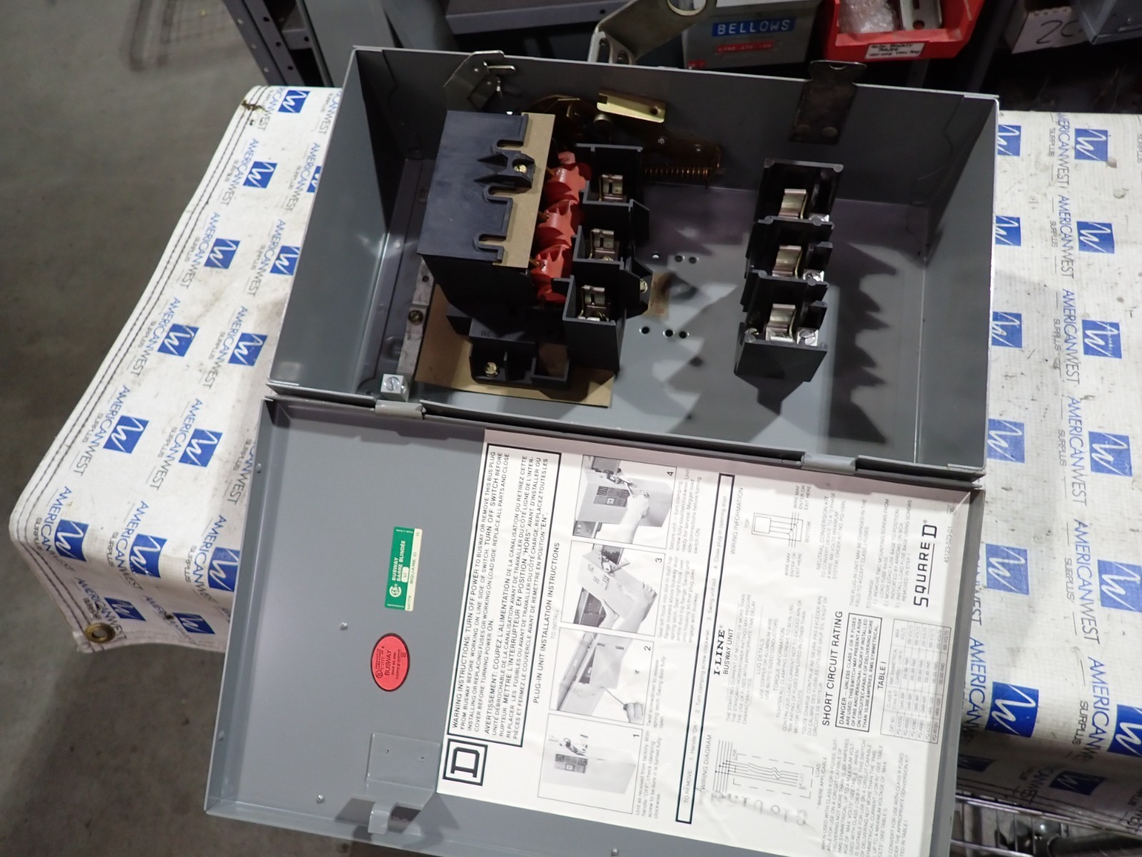 Square D PQ3603G 30 amp 600 volt Fusible 3 Phase 3 Wire Vertical Bus Plug BP625