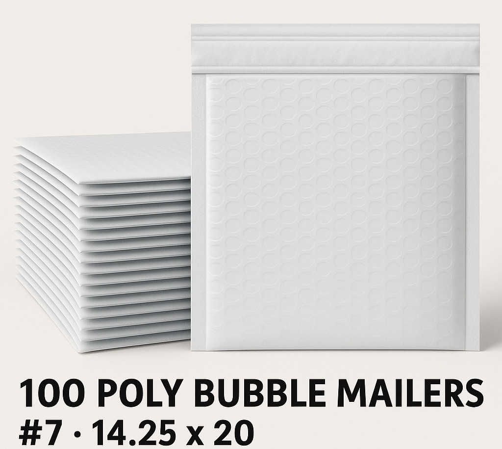 100 Poly Bubble Mailers #7 14.25×20 Large Padded Shipping Envelopes Self Seal