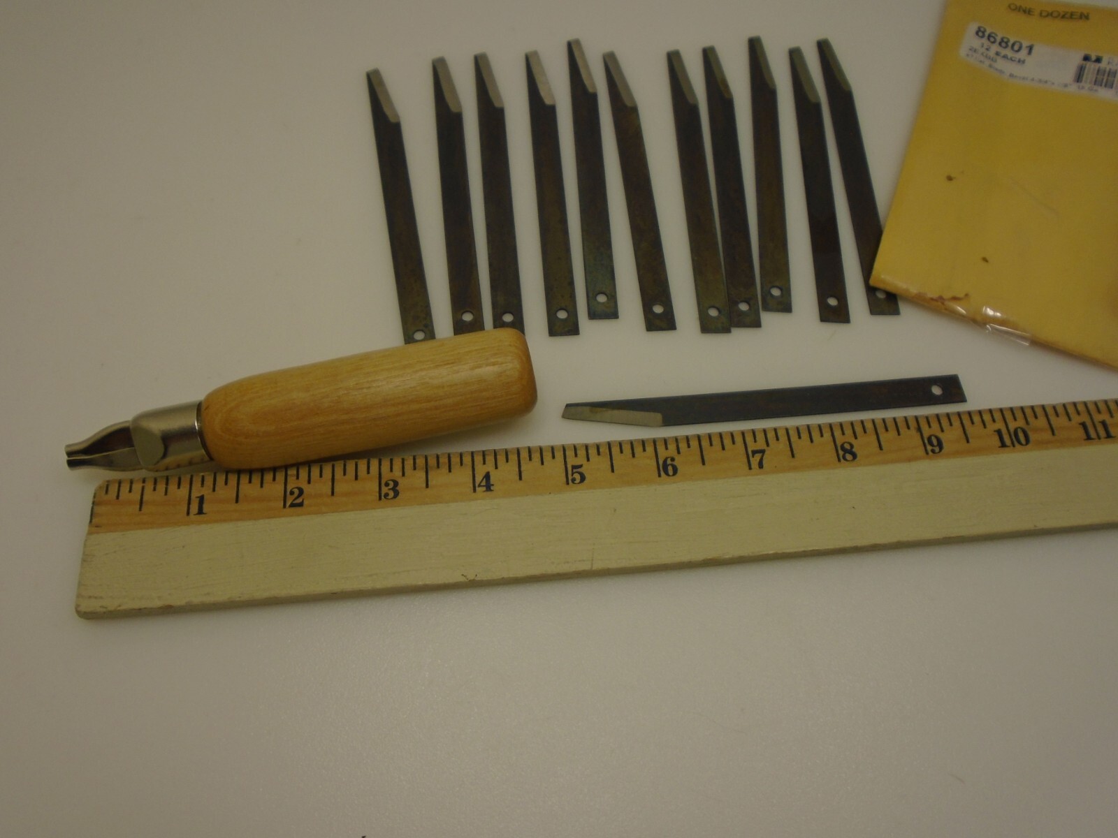 R Murphy Extension Blades (12) Bevel 2EXBB 4 3/4″ x 3/8 inch 18ga 86801 & Handle