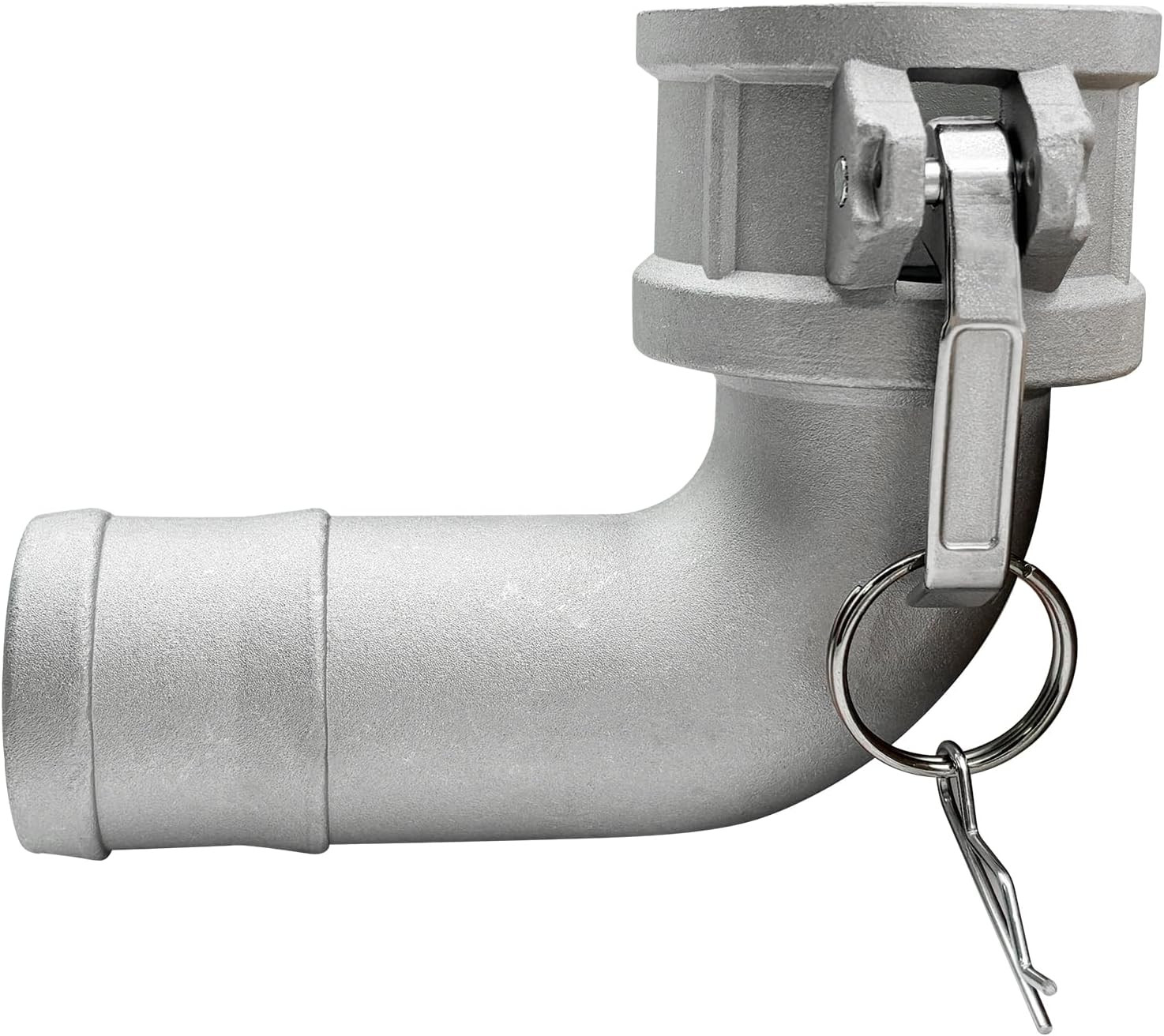 Global Type C Cam and Groove Hose Fitting, 3″ Socket X 3″ Hose ID Barbed, 90 Deg