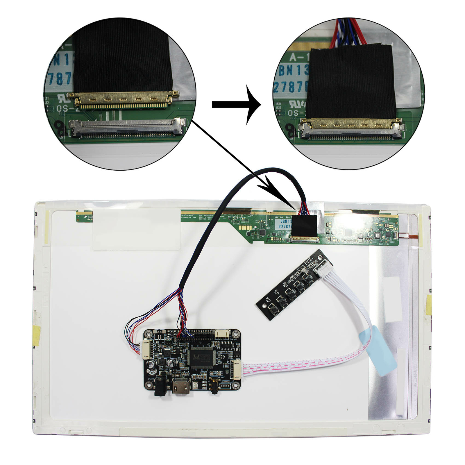 HDMI LCD Controller Board For 14 in 15.6 in 1366×768 40Pin LVDS interface LCD