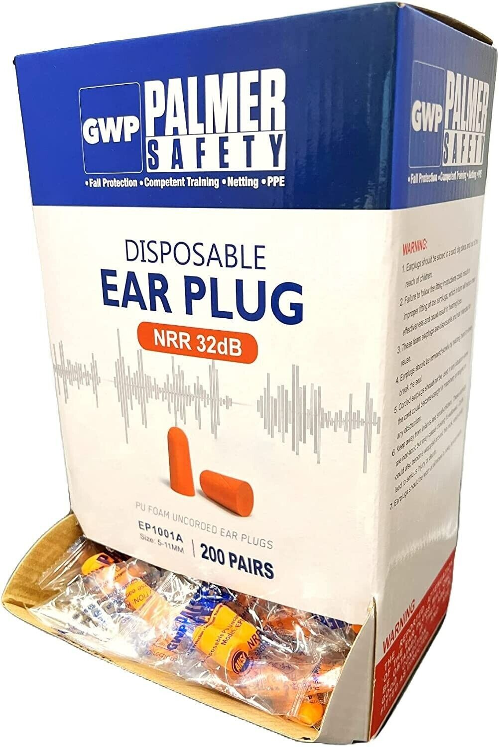 Palmer Safety Earplugs 200 Pairs-32db Noise Cancelling Soft Disposable Ear Plugs