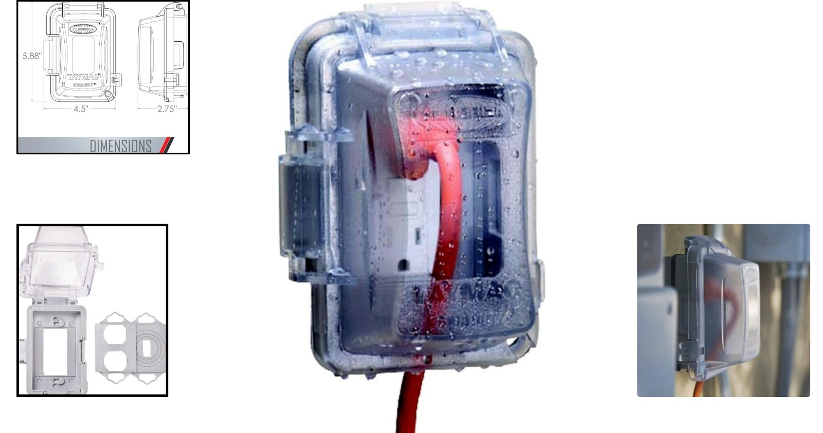 Durable Clear Polycarbonate Weatherproof Cover for 1-Gang Outlets – NEMA Rated