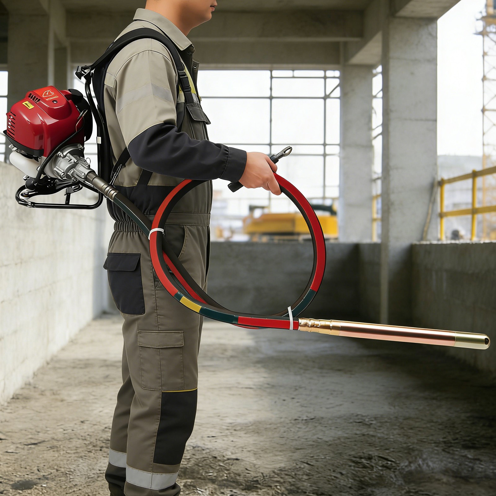 4 Stroke 1.4HP Concrete Vibrator Backpack Vibrator Portable Concrete Vibrator