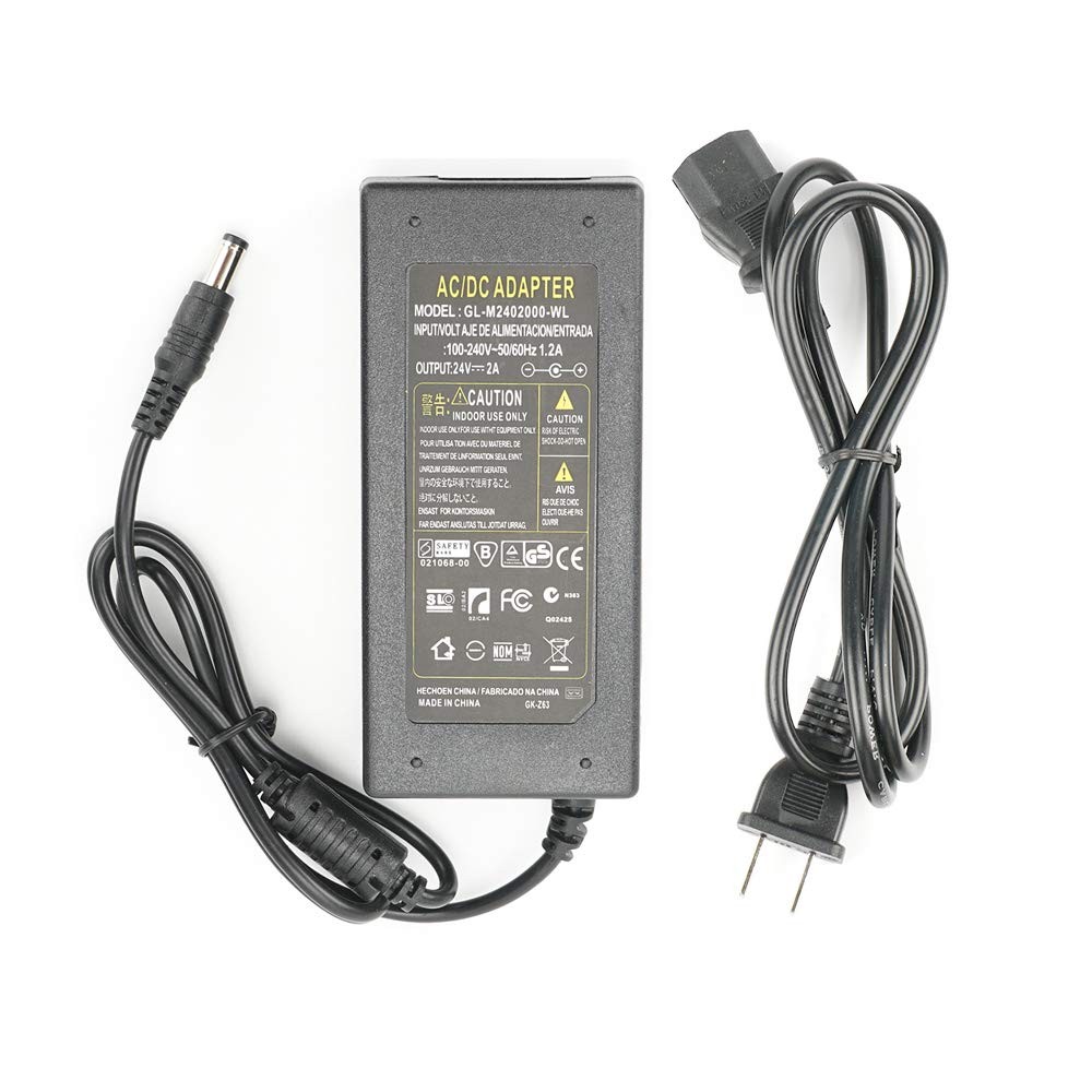 Power Adapter 24V 2A AC100-240V to DC24V TransformersPower Supply for LED Str…