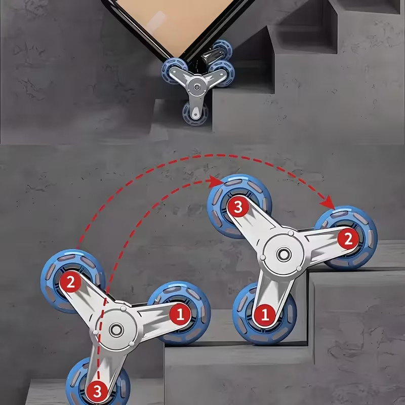 Heavy-Duty Folding Hand Truck with Adjustable Straps, Stair-Climbing Wheels
