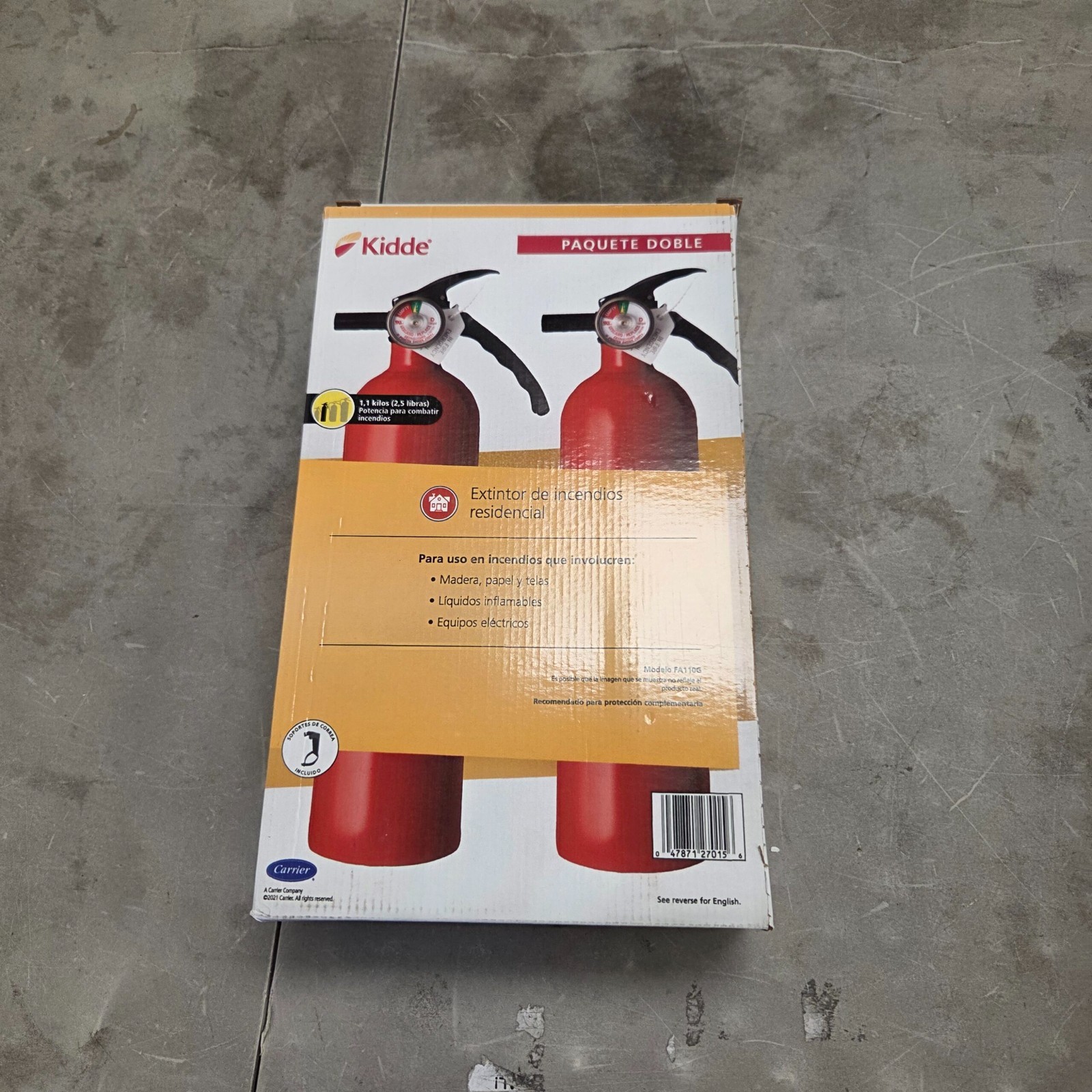 2-Pack Kidde Home Fire Extinguisher 1-A:10-B:C Class ABC 2.5 lb. 21030932