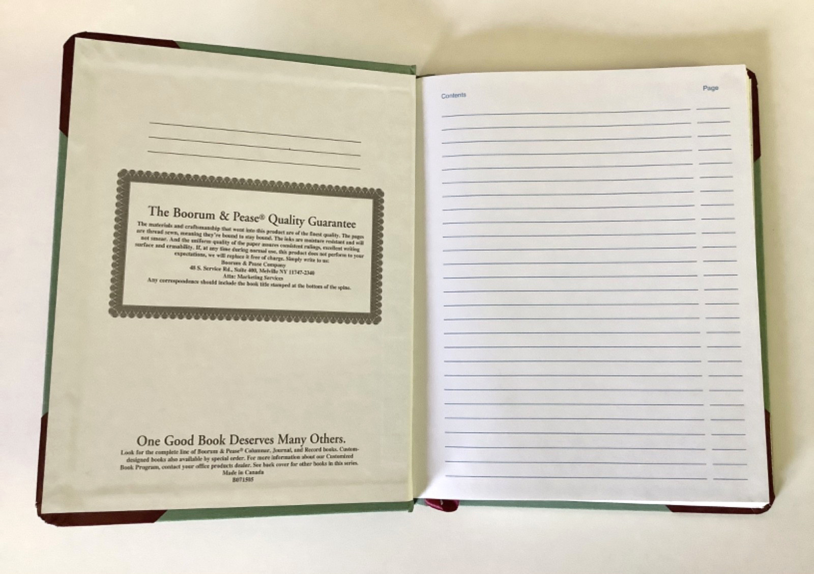 Boorum & Pease Vintage Account Book No. 37 3/8 R 150 Canvas Bound Record Ledger
