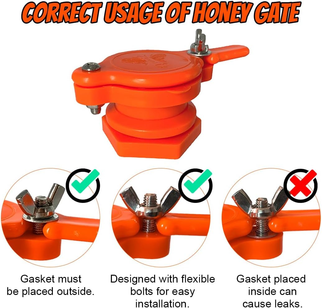 2 Pack Honey Gate Valve for Extractor, Durable Nylon Honey Extractor Tap, Beekee