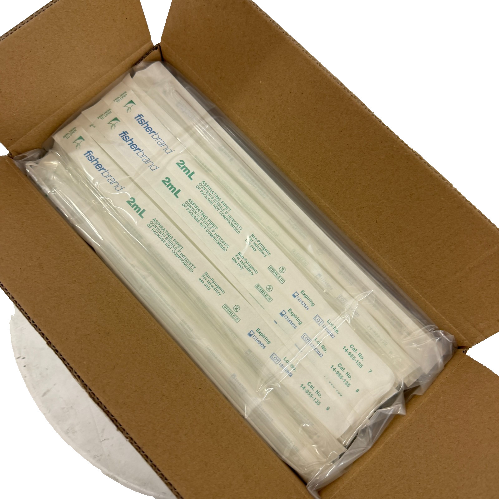 Fisherbrand 14-955-135 2mL Aspirating Pipettes Polystyrene Sterile 2026, 200 Pcs