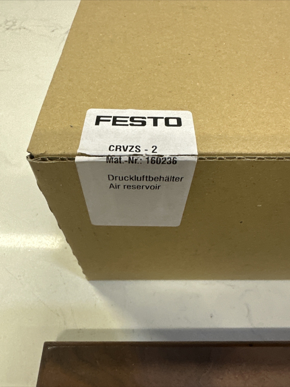 New In Box FESTO Air storage tank CRVZS-2 160236