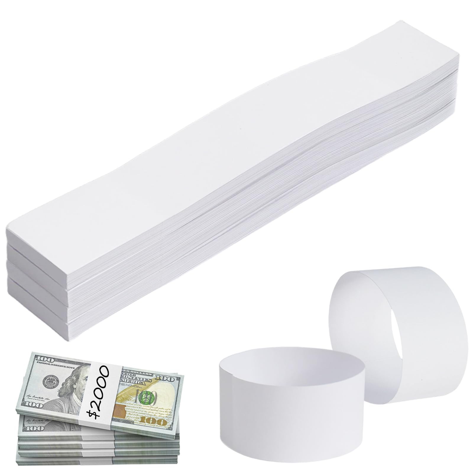 150 Pcs Money Bands for Cash, Wrappers Bills Blank Kraft Currency…