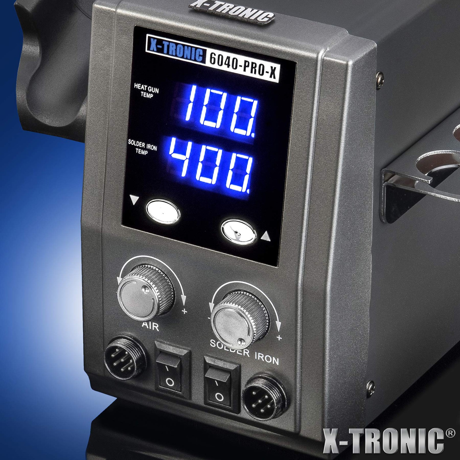 X-Tronic 700 Hot Air Rework Soldering Iron Temp Controls C/F Func 0-30 Min