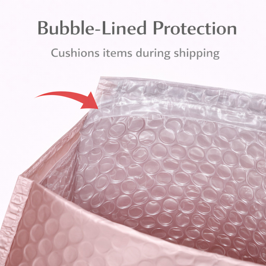 Matte Rose Gold Poly Bubble Mailers #2 8.5×12 Padded Envelopes 25 50 100 200