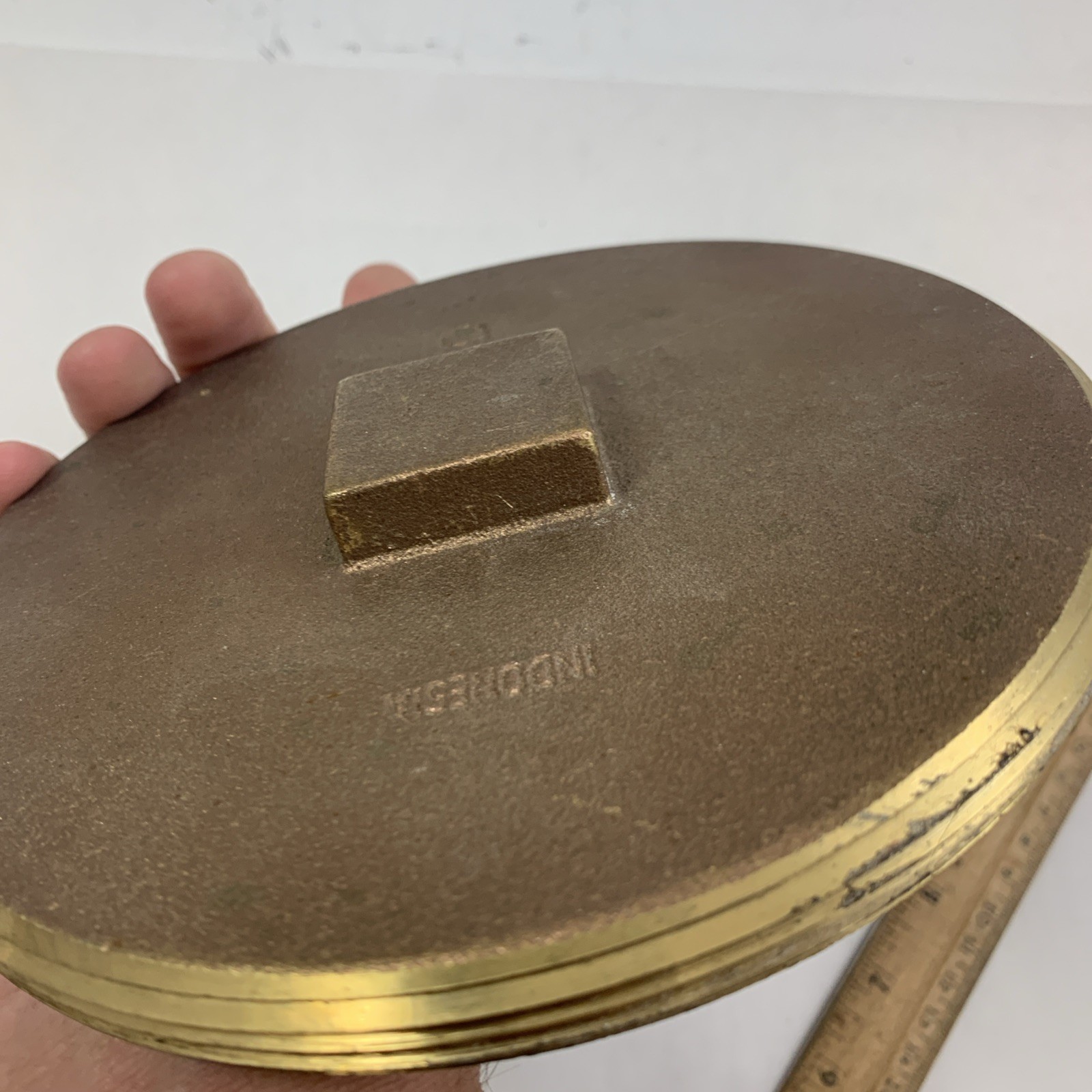 Raised Head Cleanout Plug 6 INCH Cap Brass Indonesia new Plumbing ABG#219A