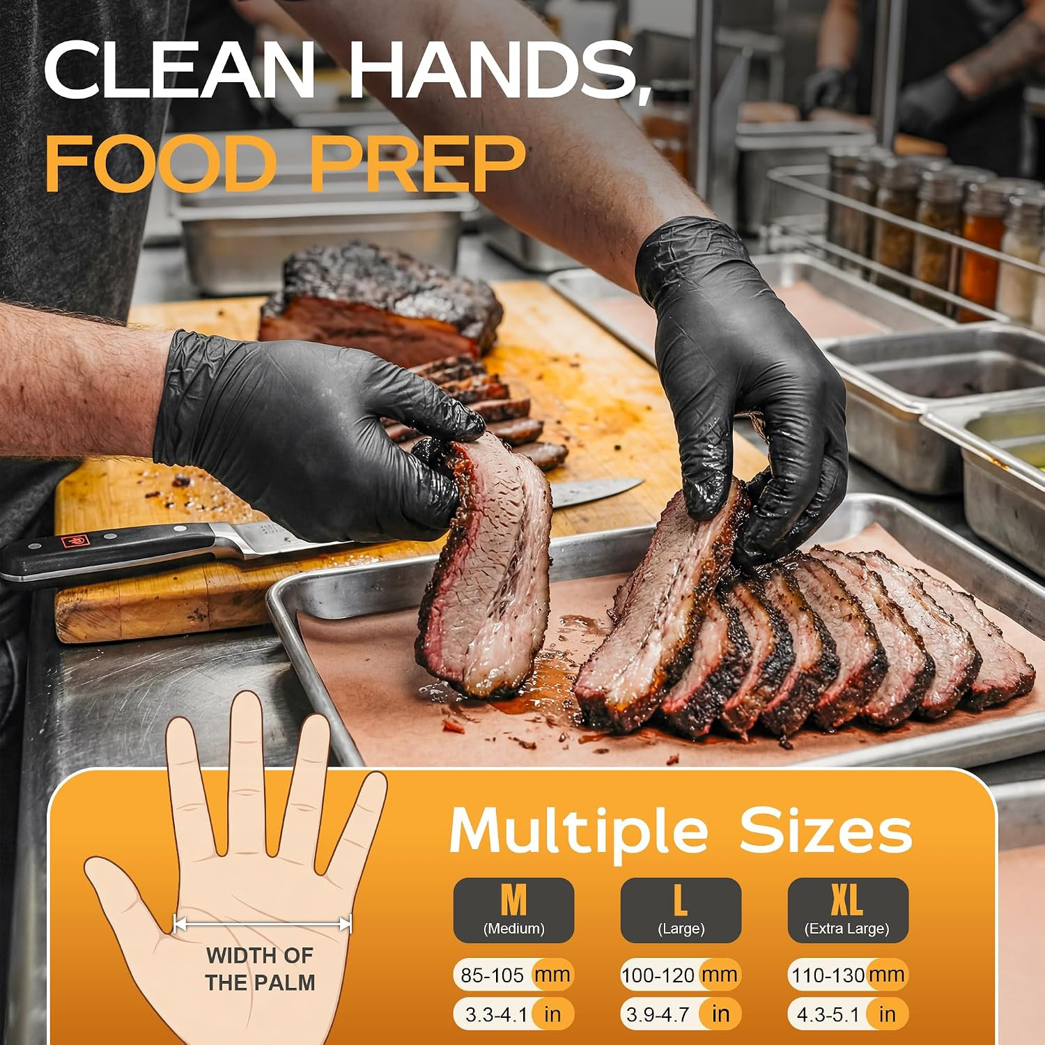 HEAVY DUTY 6 Mil Nitrile Gloves Disposable Latex Free Black Rubber Mechanic Tatt