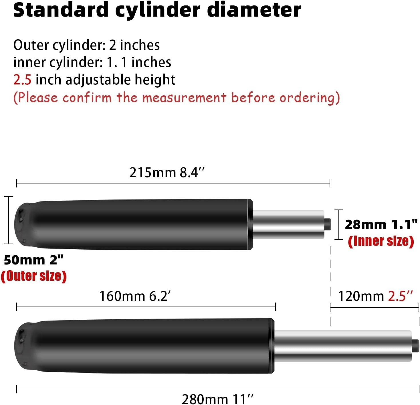 Quiet & Smooth 360° Rotation Office Chair Cylinder
