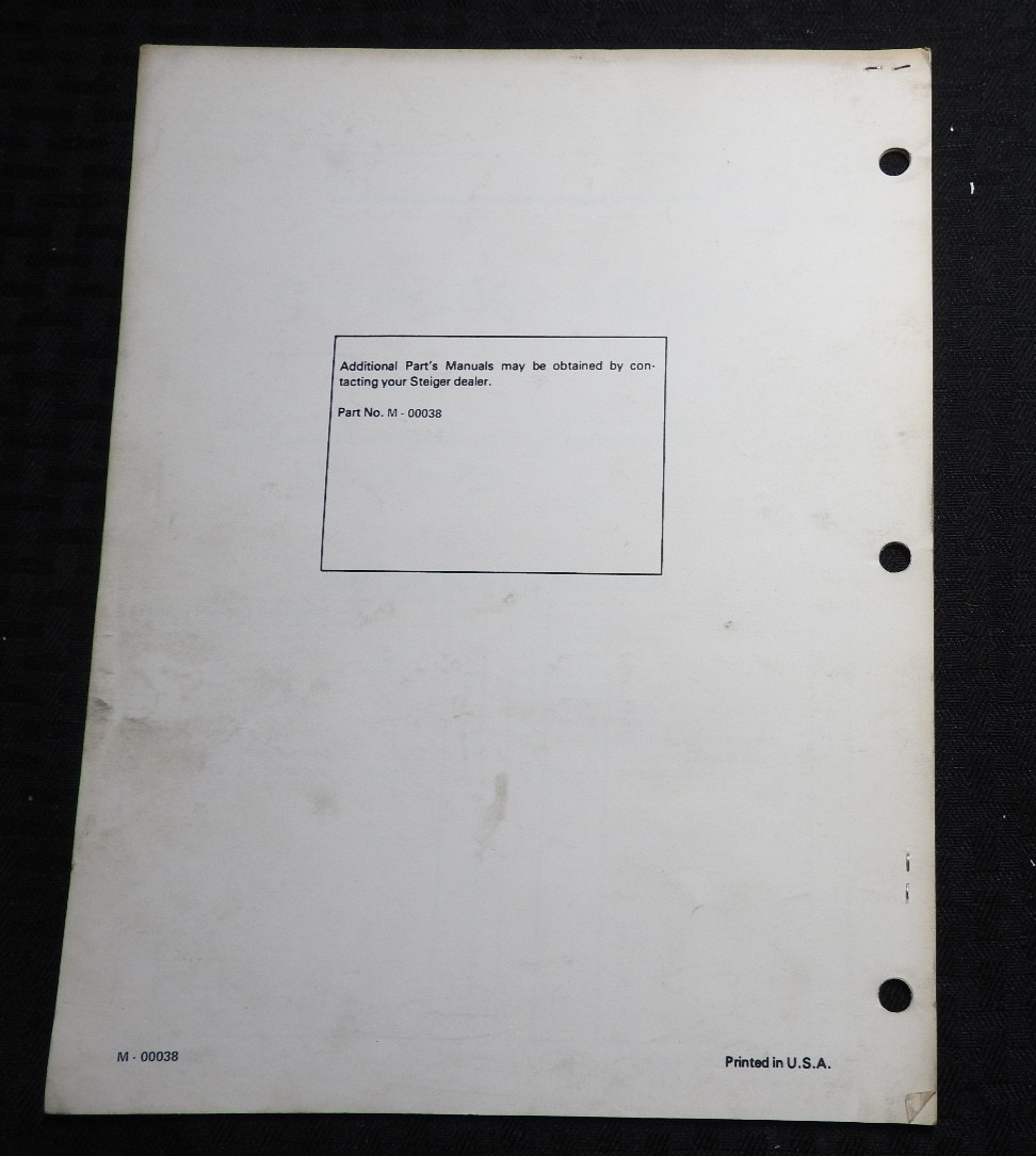 1976 STEIGER TRACTOR “Box Scraper” PARTS CATALOG MANUAL Very Scarce!