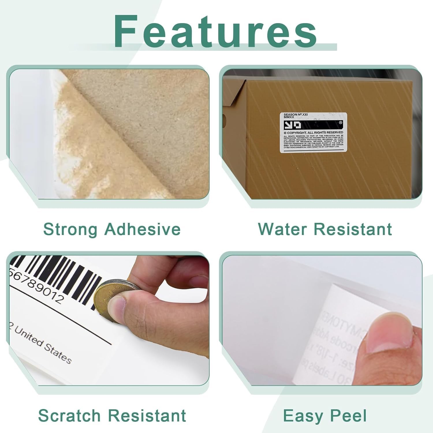 GREENCYCLE 5 Roll (250 Labels/Roll) 30857 (2-1/4″ 2-1/4″ X 4″, Black on White