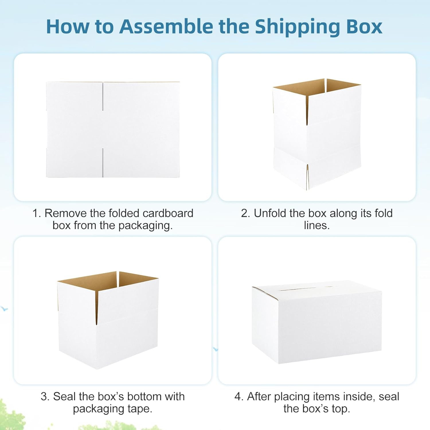 10 Pack Small White Shipping Boxes 10x7x5 Inch for Business Mailing