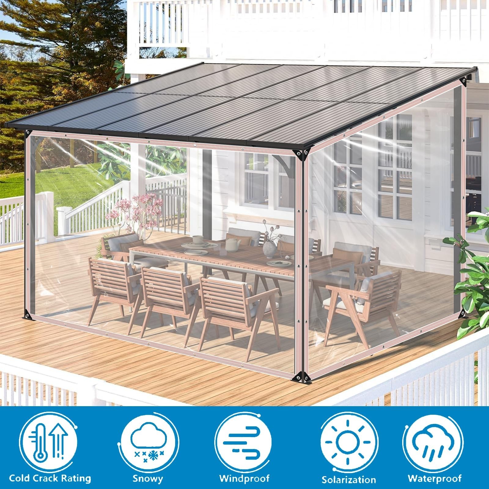 Clear Tarp 7×8 ft Heavy Duty Waterproof – Rip-Resistant Reinforced Plastic