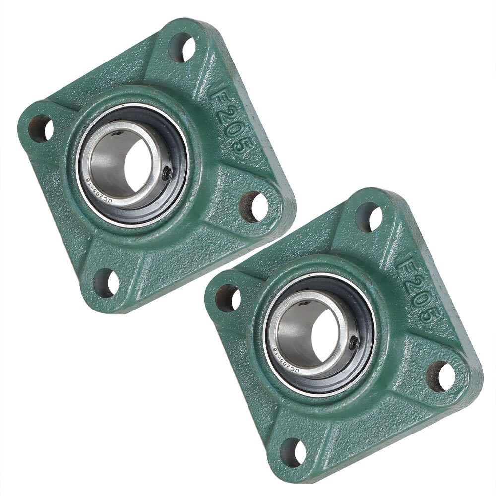 2 Pack UCF205-16 Solid Base Pillow Block Flange Mounted Bearing 4 Bolt 1″ Bore