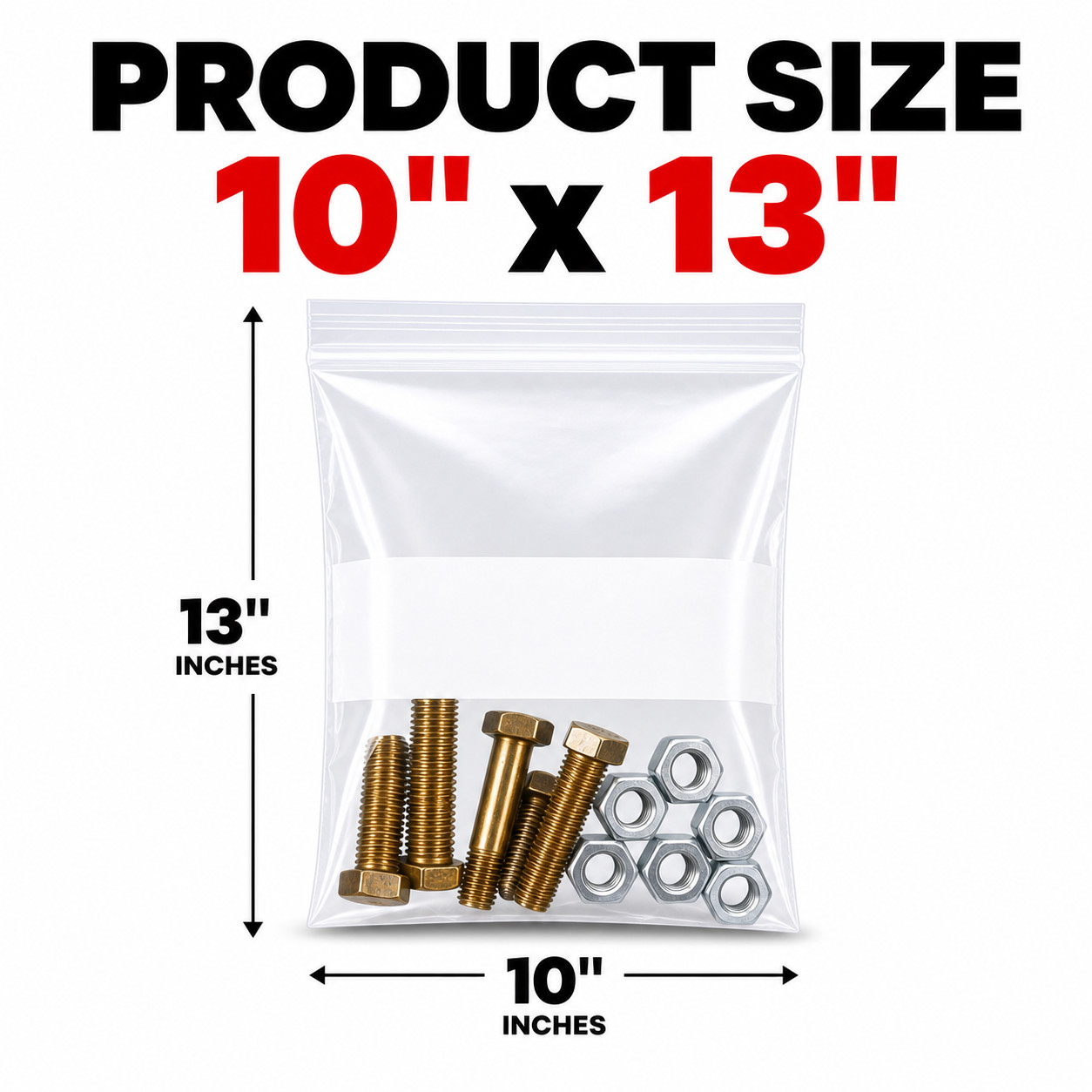 10×13 Clear Zip Poly Bags 2 Mil Reclosable White Block 100 200 1000 2000