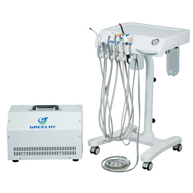 Greeloy Dental Delivery Unit Cart GU-P302 with Air Compressor GU-P300 110V USA