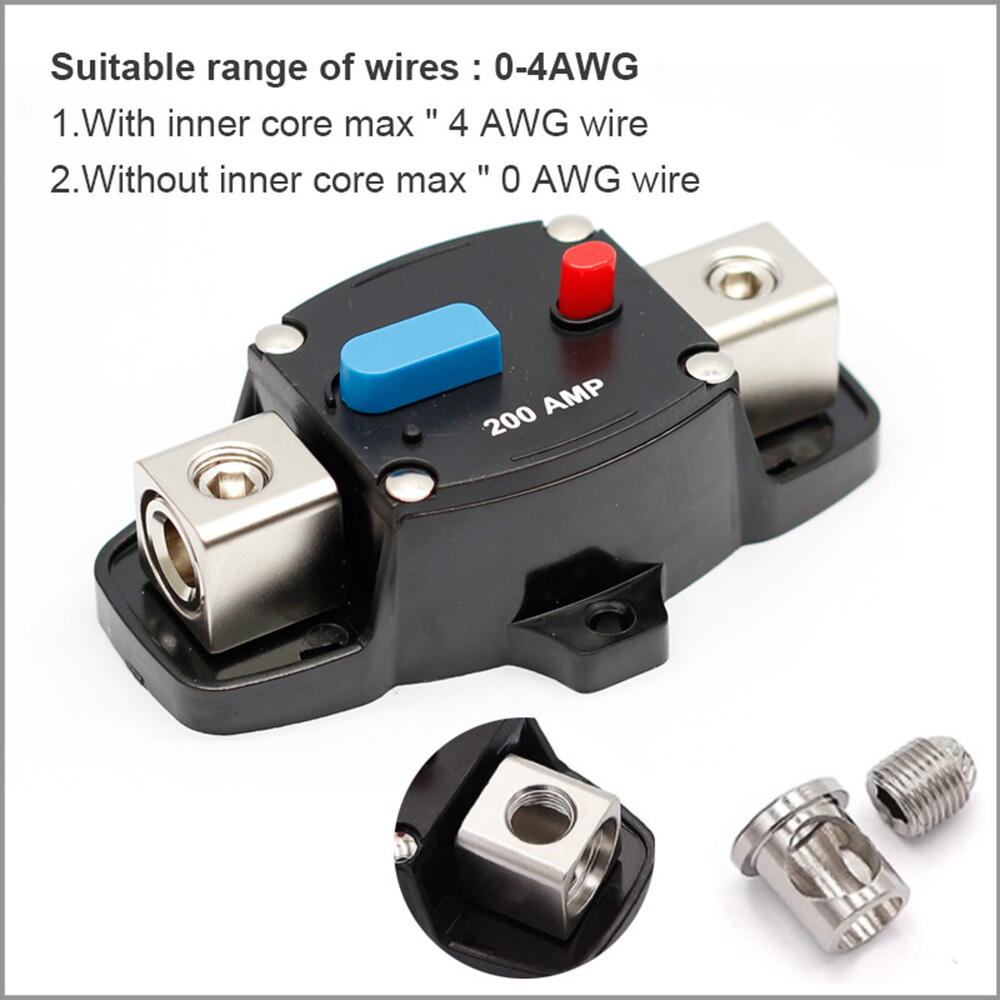 Waterproof Car Circuit Breaker Fuse Reset 30-300 Amp 12V-48V DC Car Boat Auto