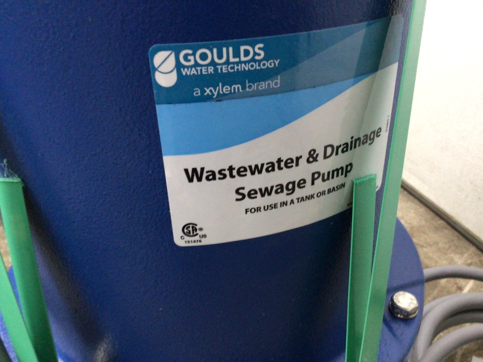 Goulds WS7534D4 Submersible Sewage Pump 7.5HP 460V 3 Phase