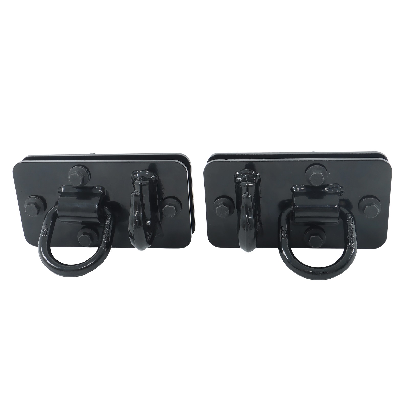 2 Pack Tractor Bucket Hooks with Tie down Ring, Grade 70 Forged Steel Black