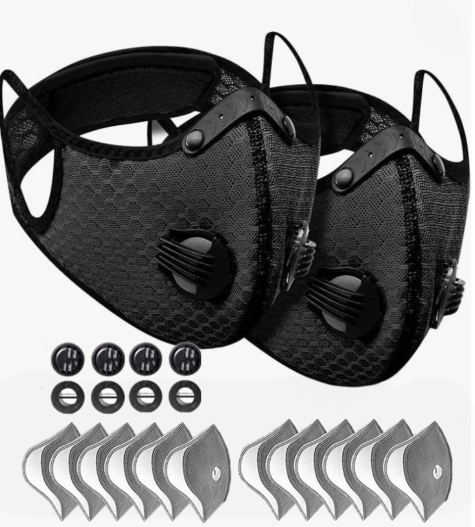2x Half Face Cover Respirator Reusable Face Mask Bike Sports Worksite Facepiece