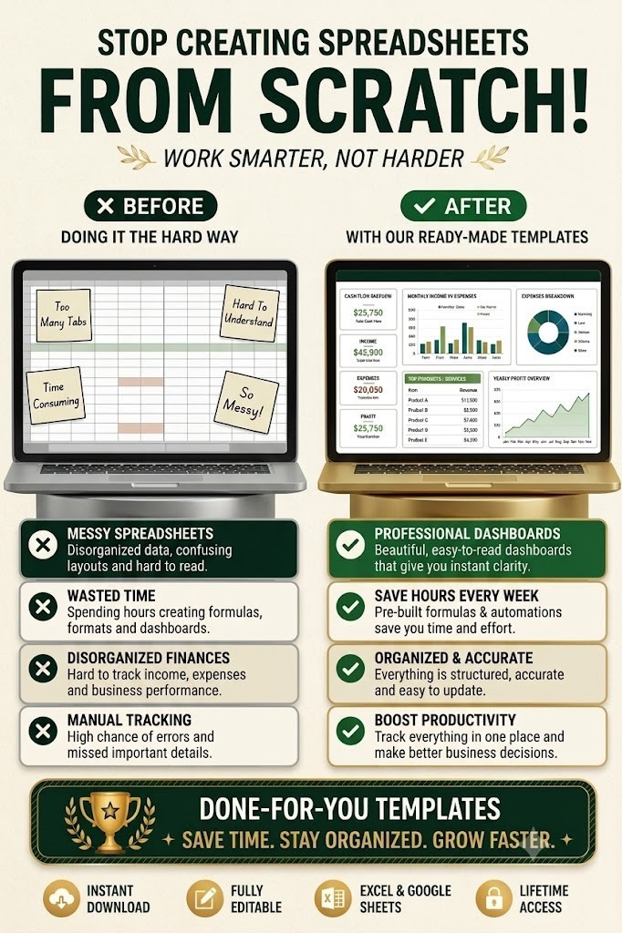 Excel Spreadsheet Templates Bundle | Budget Invoice Finance Planner 1200+ 2026✅