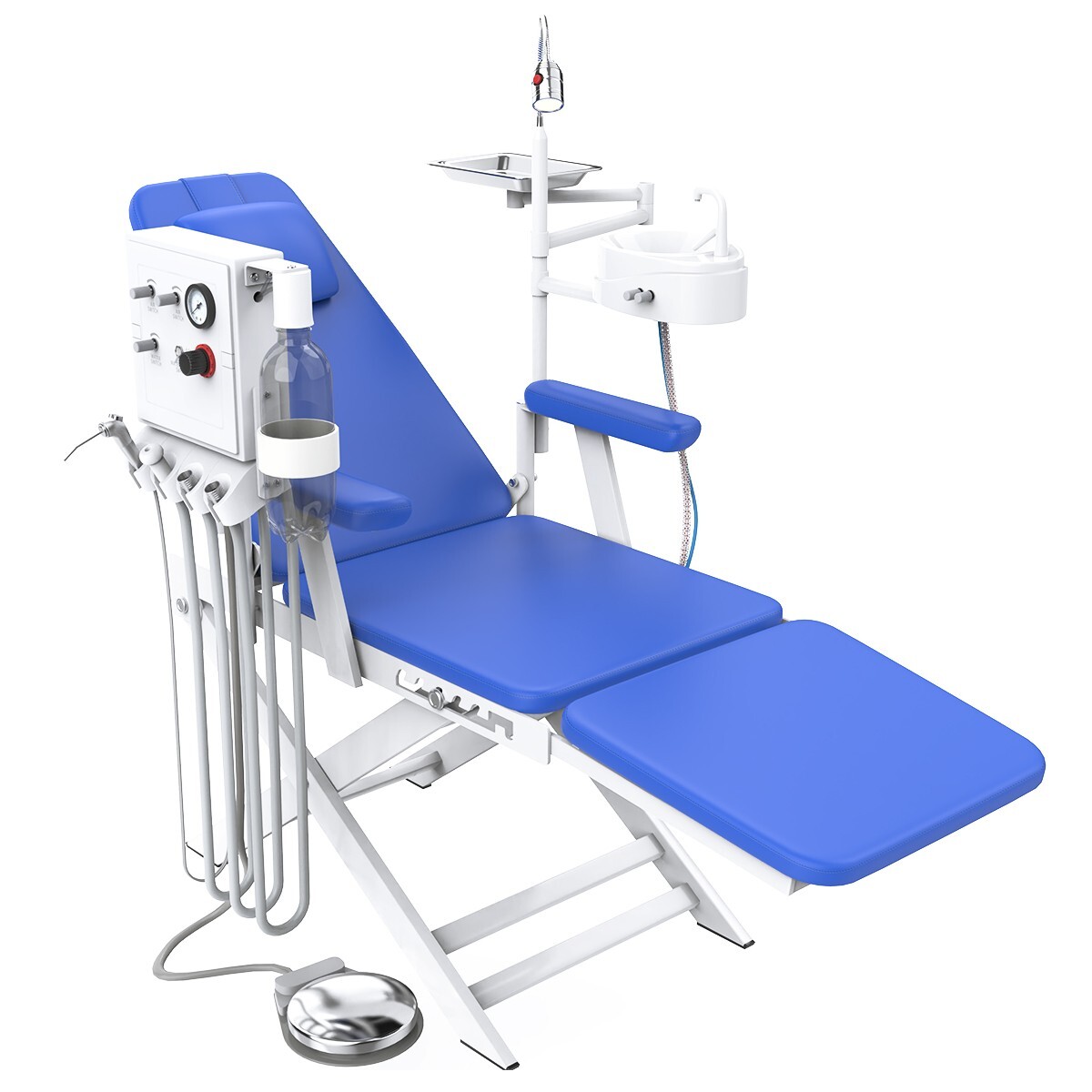 Portable Dental Mobile Delivery Unit Syring Suction Air Compressor4Holes /Chair