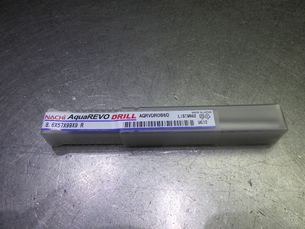 Nachi AquaREVO 8.6mm Carbide 5xD Drill 9mm Shank AQRVDR0860 (LOC2055A)