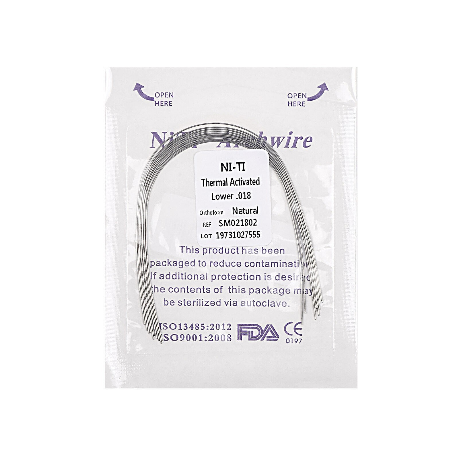 Dental Orthodontic Arch Wire Thermal Activated NiTi Archwire Round Rectangular