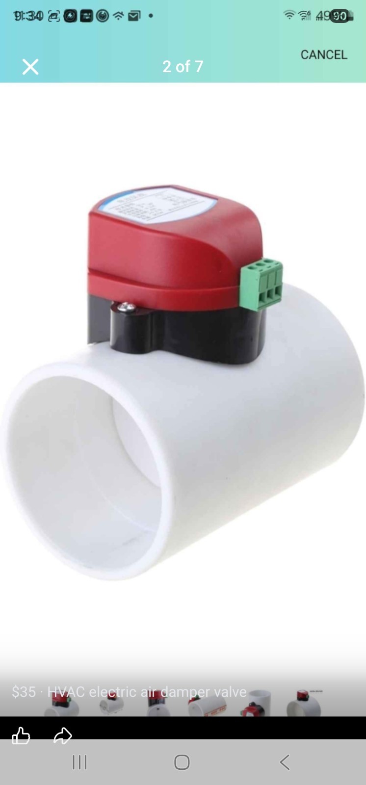 12V PVC Motorized Air Valve HVAC Electric Damper Duct Shut Damper 0.2㎡/2.15ft