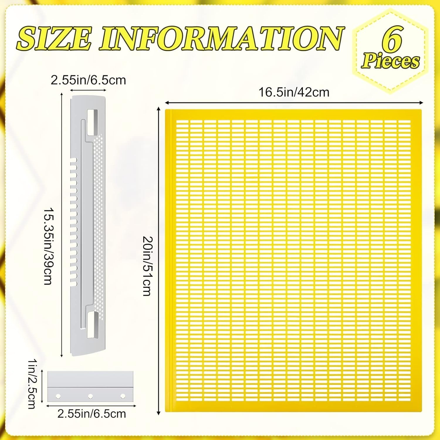 6 Pcs Plastic Queen Excluder Set 10 Frame Queen Bee Frame Beekeeping Supplies…