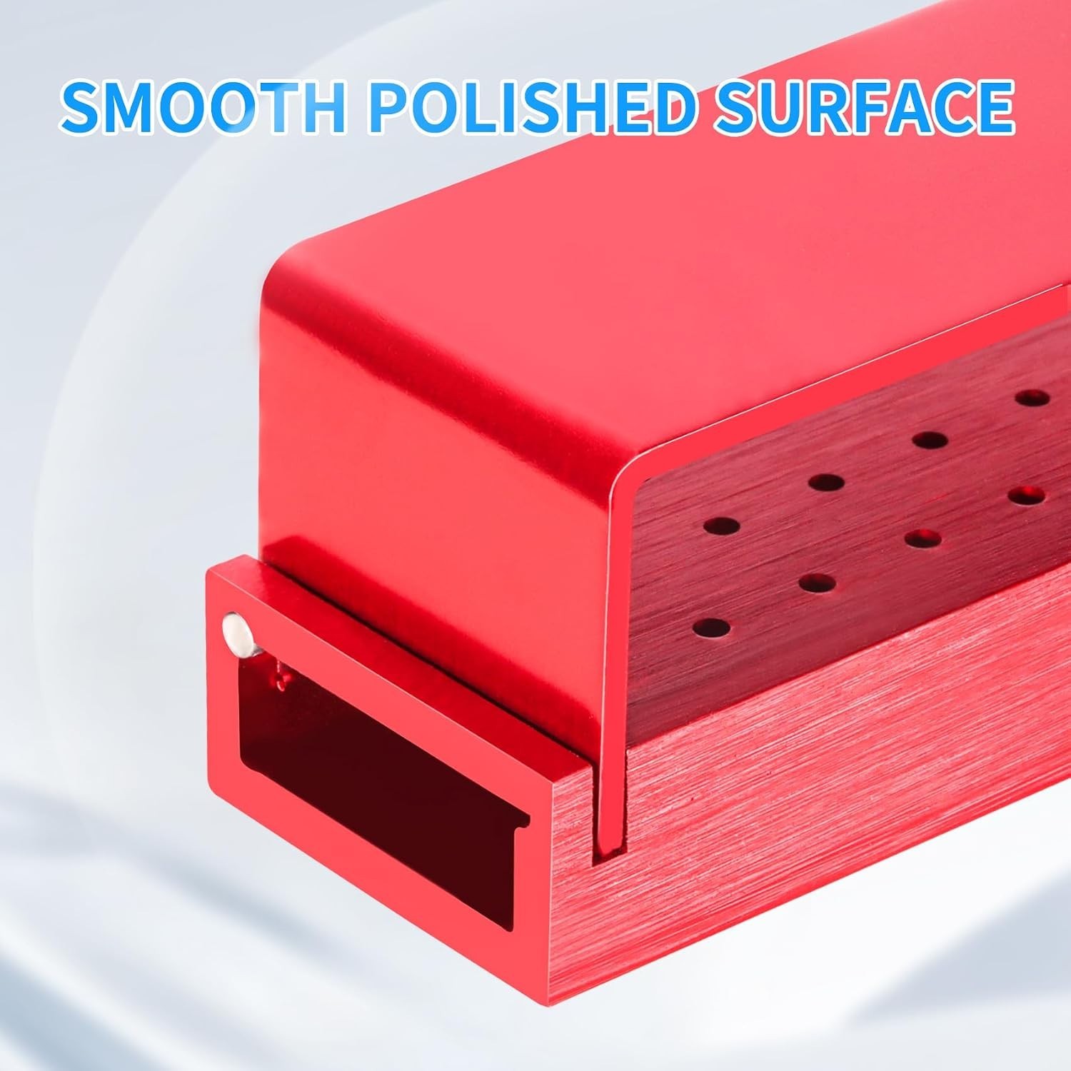 Gold Aluminum Dental Bur Holders – High-Speed Drill Storage with Flip-Top Access