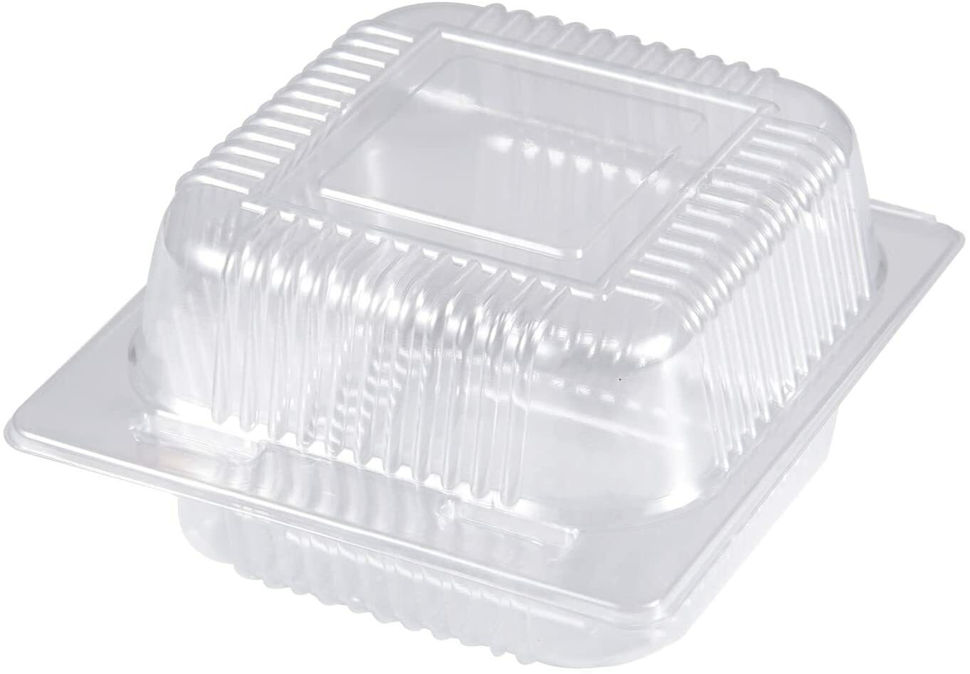 250 Pack-C57PST1 Clear 6″ Seal Hinged-Lid Plastic Containers For Food