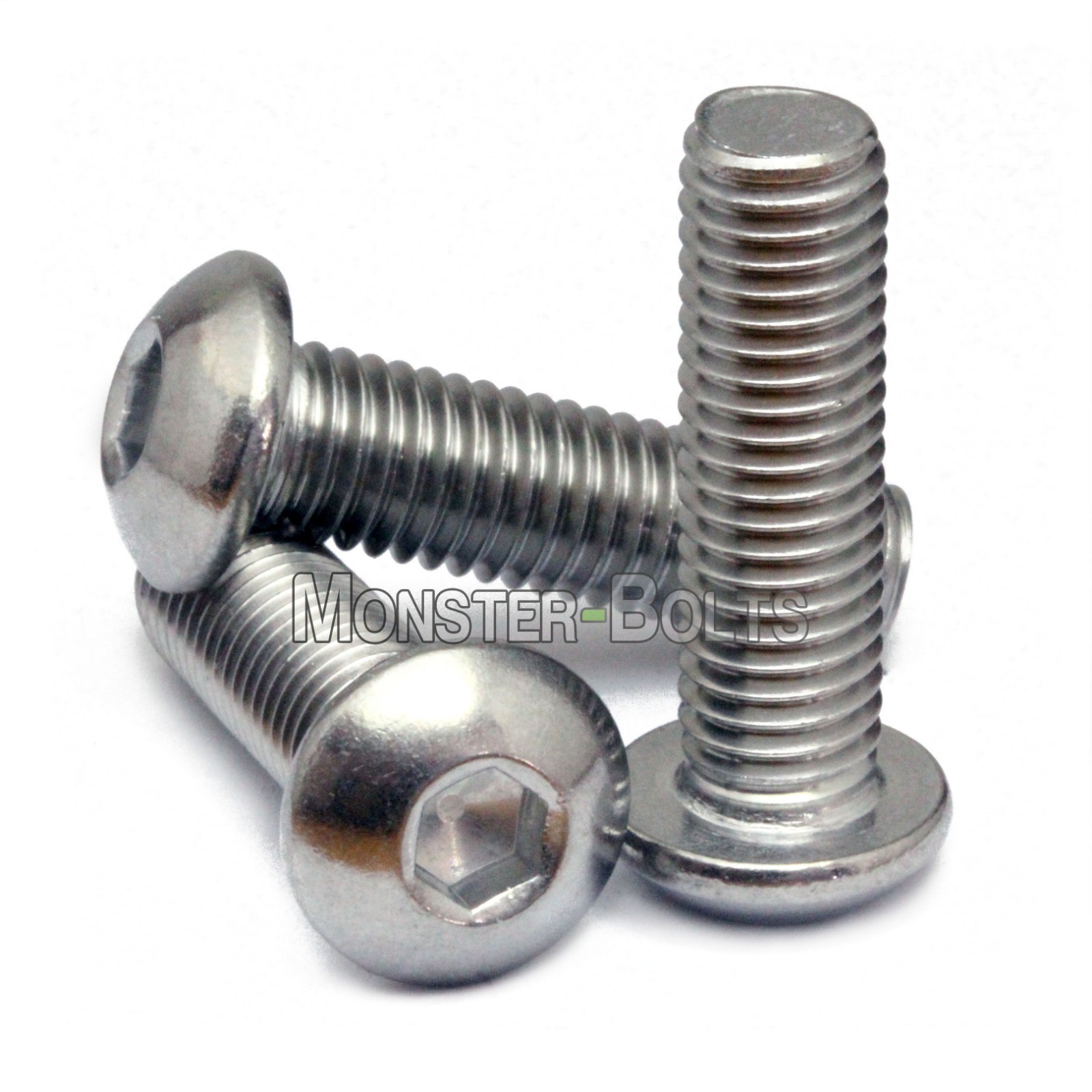 #10-24 Stainless Steel Button Head Socket Cap Screws, SAE Coarse Thread 18-8 A2