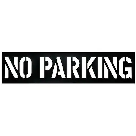 Traffic Stencil, Message, No Parking, 12 In Character Height, Not Applicable