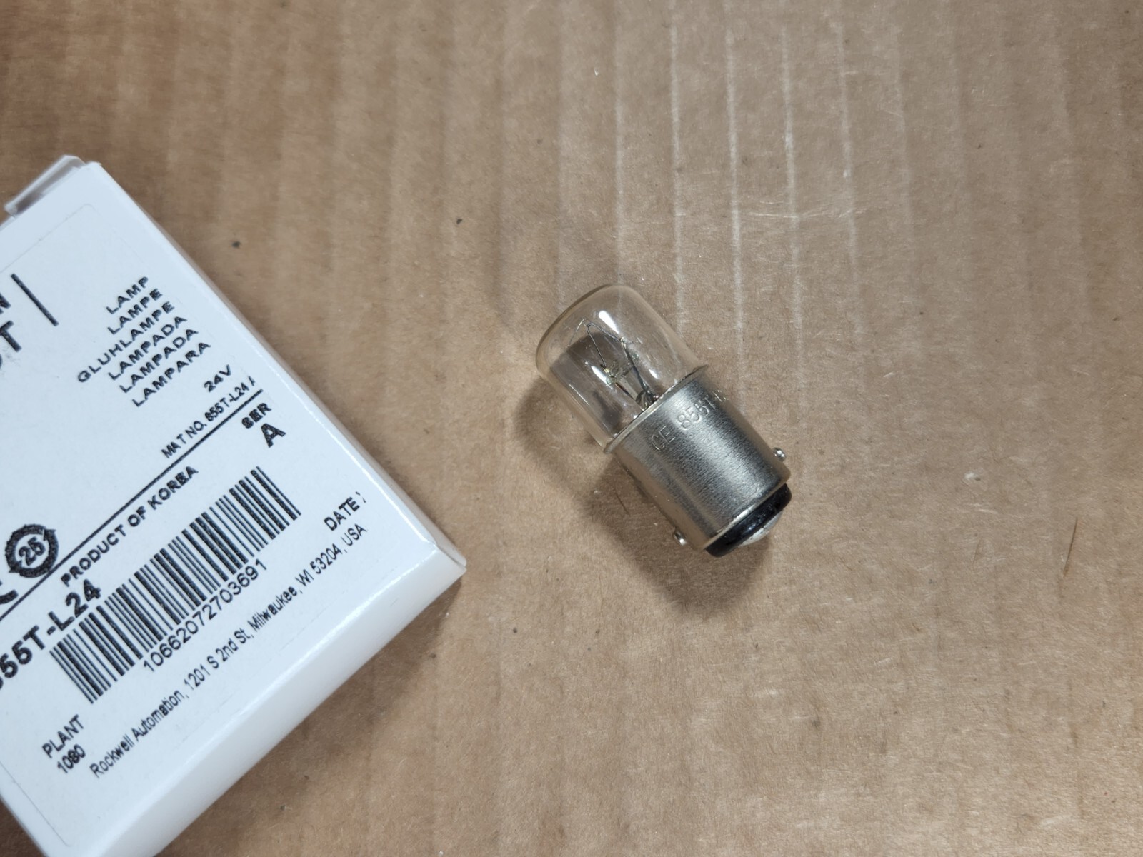 Quantity x 5 / AB 855T-L24 Incandescent Stack Light Bulb Lamp 24V AC/DC