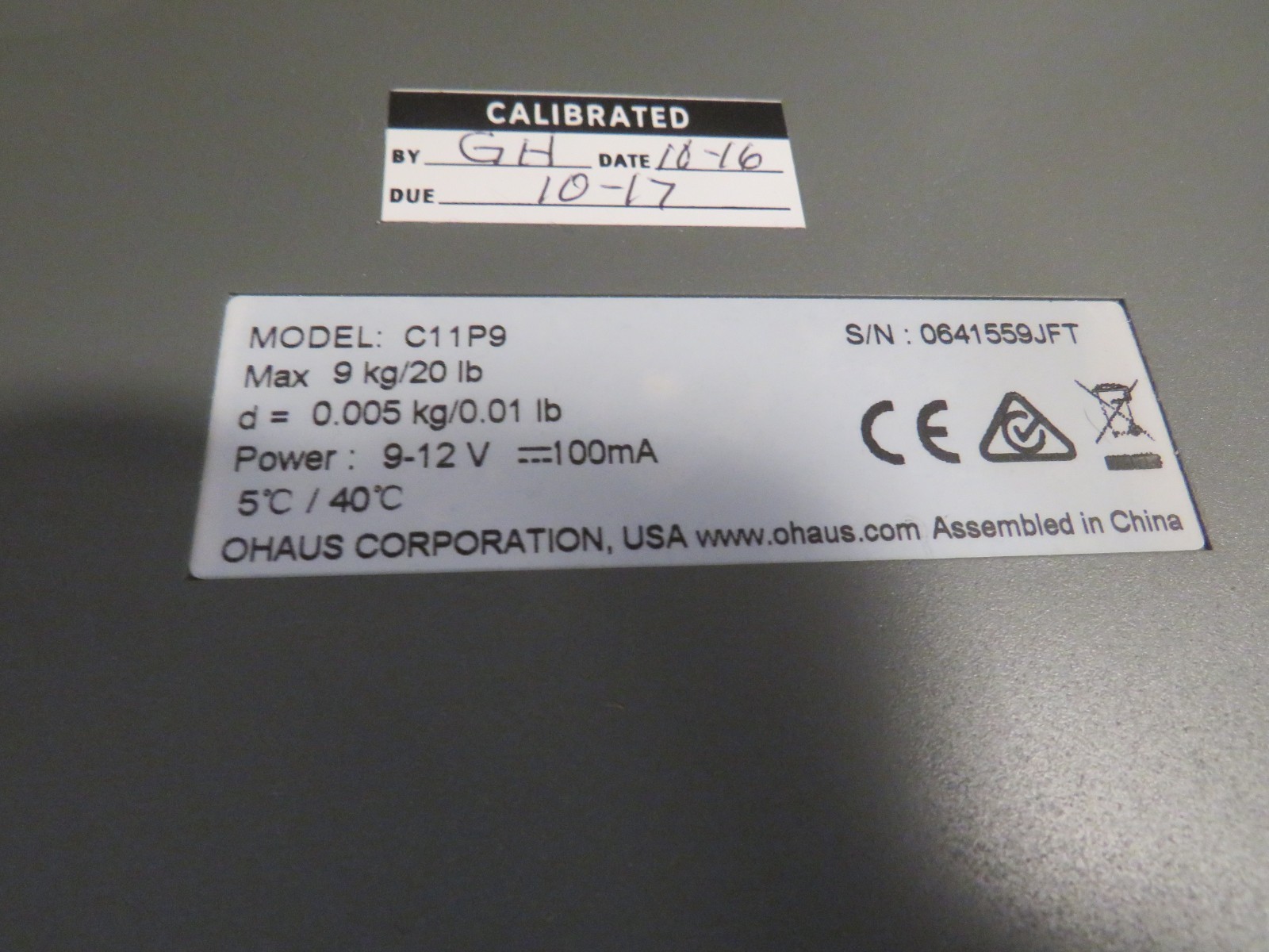 OHAUS C11P9 20 LB TABLE SCALE (NEW)