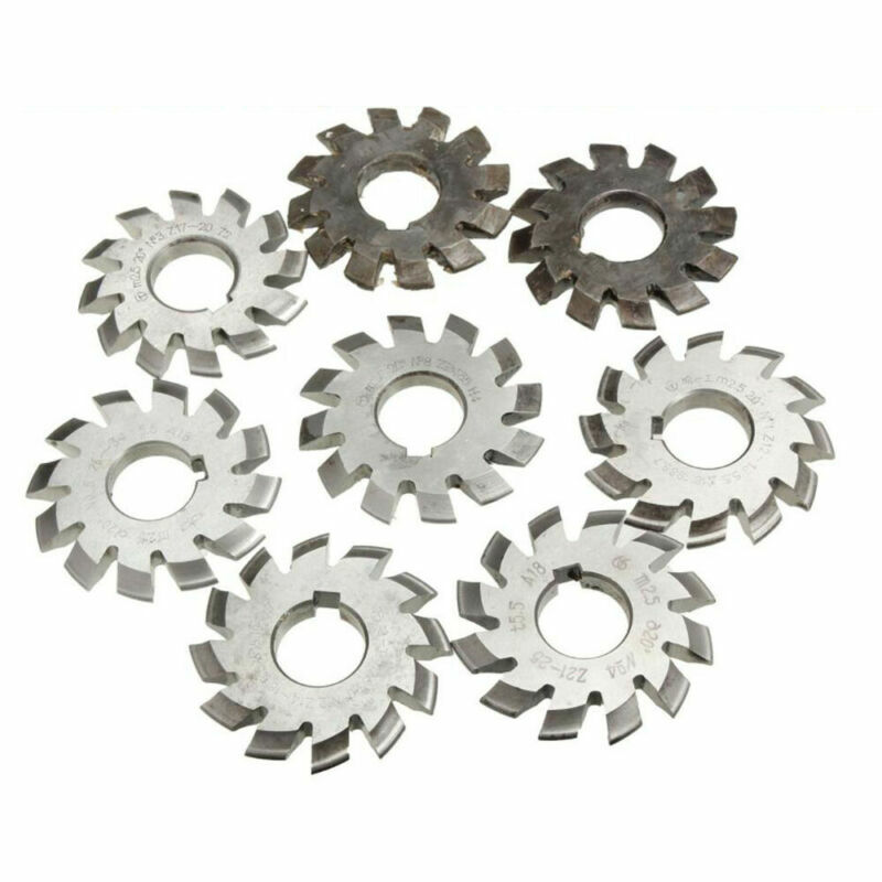 8Pcs/Set HSS M2.5 Bore 22mm PA 20°Degree #1#2#3#4#5#6#7#8 Involute Gear Cutter