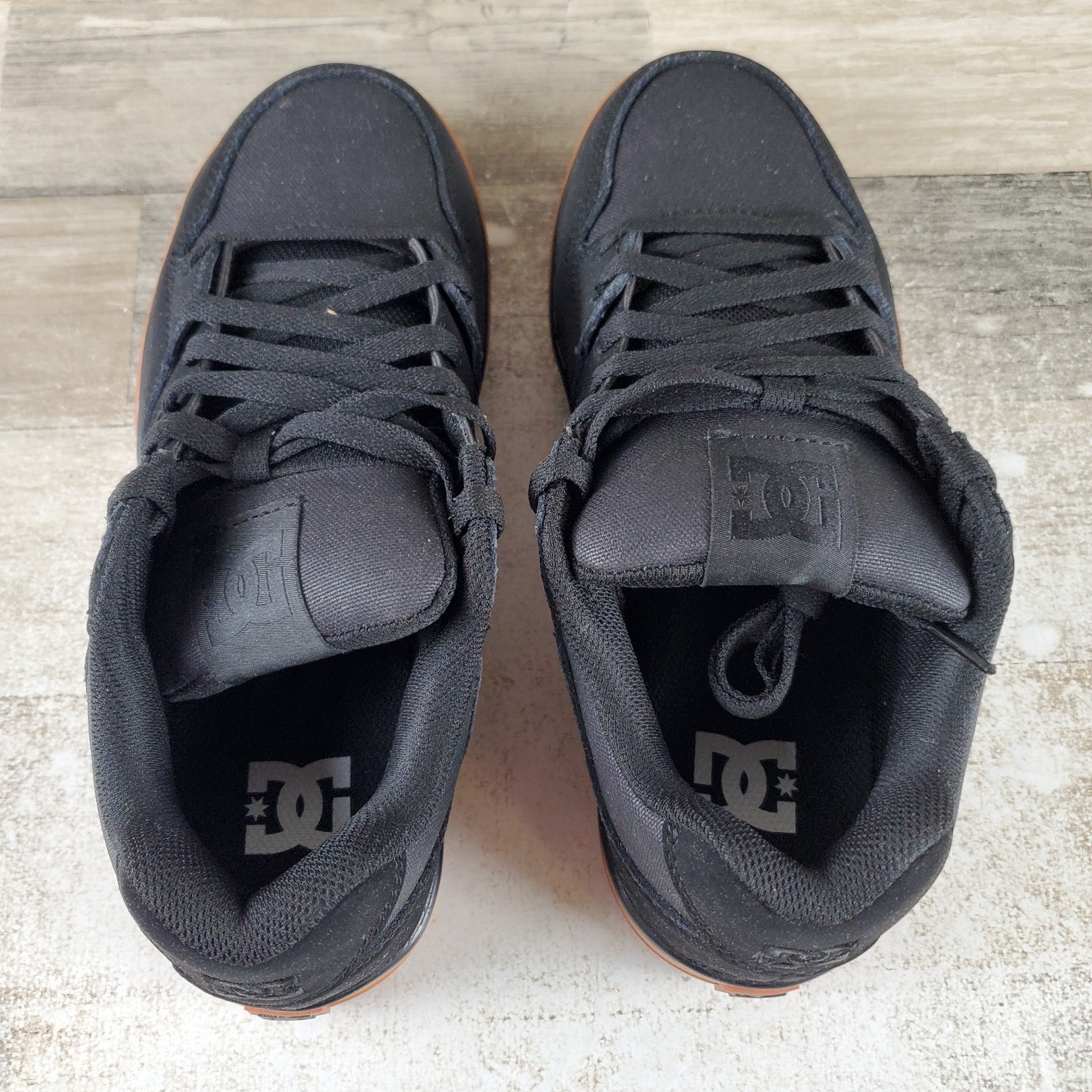 DC Pure Mens Work Shoes Sz 7 W Black Gum Composite Toe Lace Up Round Toe Sneaker